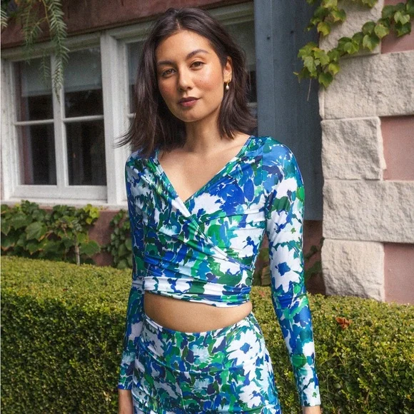 Baiia Monet Print Long Sleeve Swim Wrap Top Limited Edition Floral Plus Size 14 - Picture 4 of 9